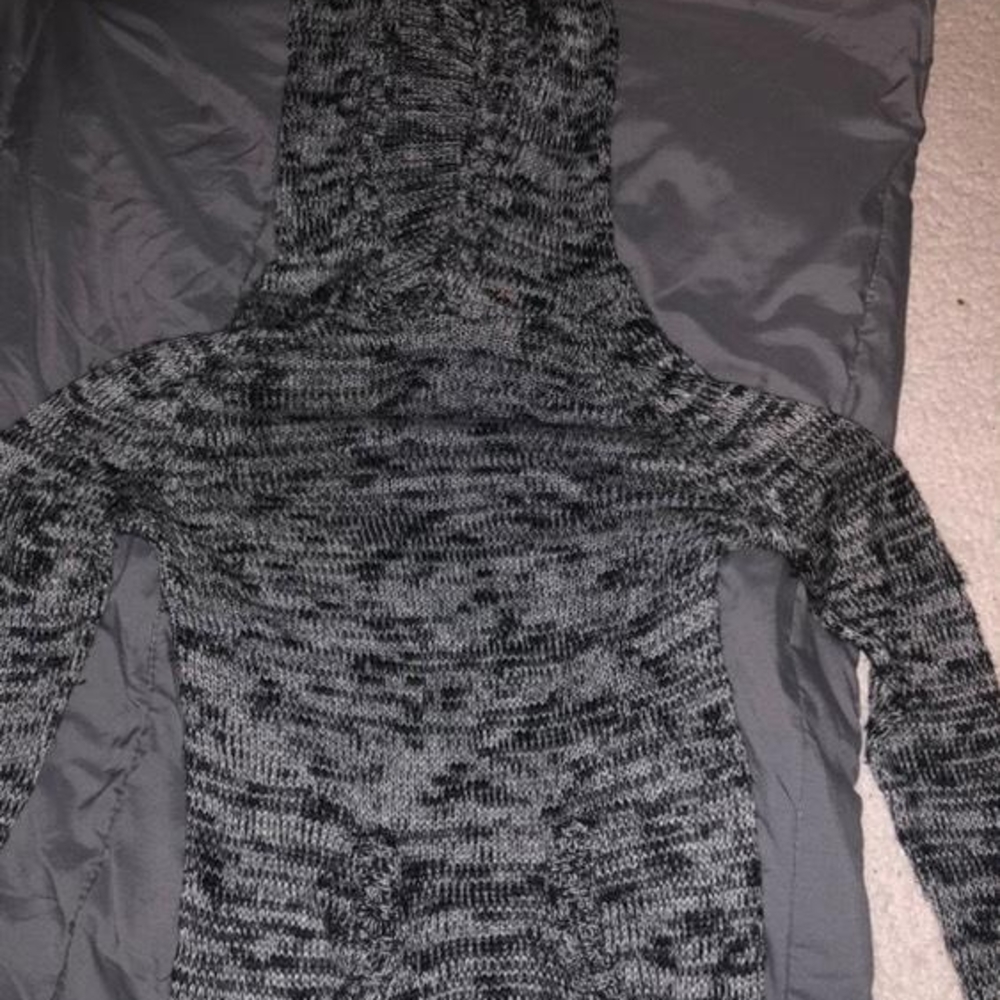 No Boundaries Black and Gray Knit Turtleneck Sweater